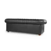 Sillón de cuero 3 Cuerpos Chesterfield en Negro - Sillones y sofás, Uruguay | Nario Hogar, vista 3 de 4