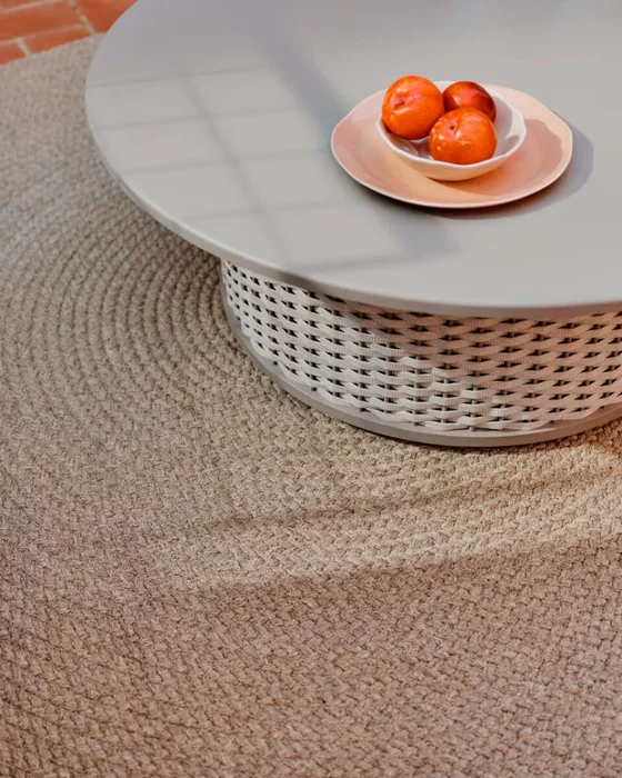 Alfombra Despas en fibras sintéticas beige Ø150 cm - beige Ø150 cm en Beige - Muebles para el exterior, Uruguay | Kavehome, vista 3