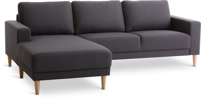 Sofá EGENSE chaise longue tela gris osc en Gris - Sillones y sofás, Uruguay | JYSK