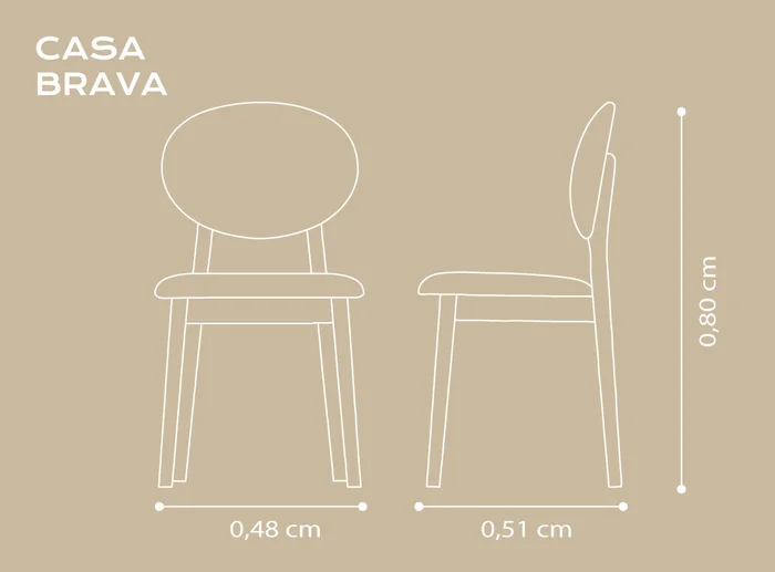 Silla Doroti en Lino Beige - T1946 / Miel - Sillas, Uruguay | Casa Brava, vista 2