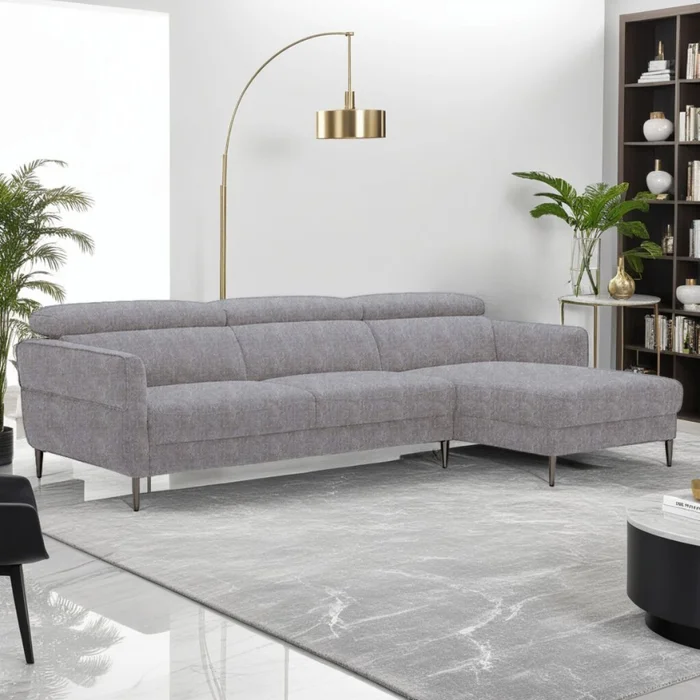 Sofá con chaise MOOVE GRIS DERECHO en Gris - Sillones y sofás, Uruguay | Viasono