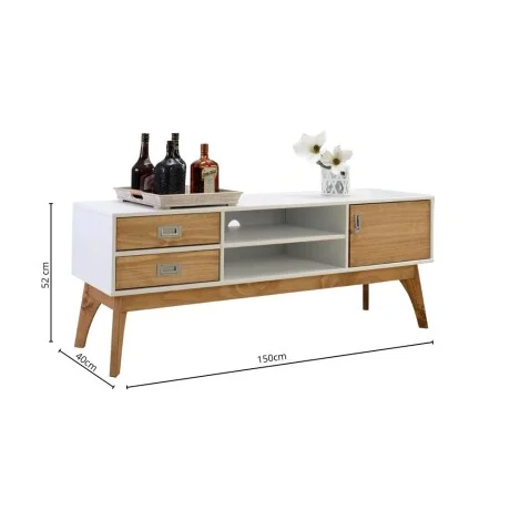 Rack de tv Linea Metro - Blanco/Miel en Multicolor - Muebles para TV, Uruguay | La Cueva Muebles, vista 7