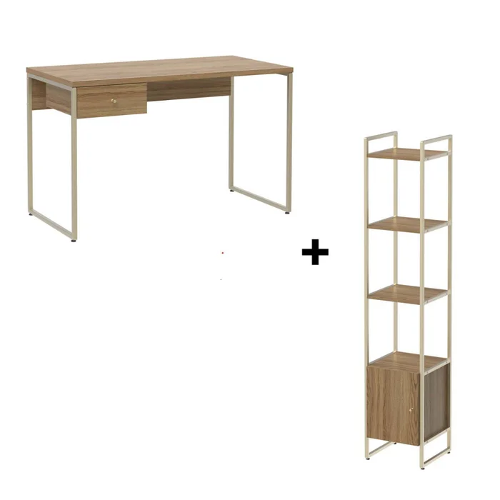 Escritorio + Estantería C/cajon Voss en Beige - Escritorios y sillas de escritorio, Uruguay | Divino, vista 2