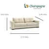SOFA 100% CUERO - 3 CUERPOS - MODELO DOMINI - NEGRO en Negro - Sillones y sofás, Uruguay | Champagne Home, vista 4 de 5