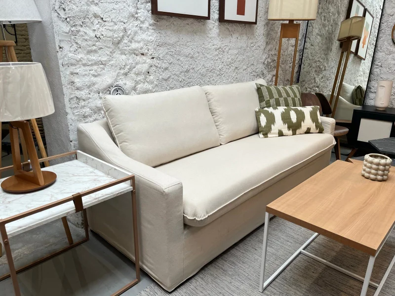 Sofá Manchester con Funda Desmontable 3 cuerpos (205cm) – Crudo en Blanco - Sillones y sofás, Uruguay | Berna Home, vista 4