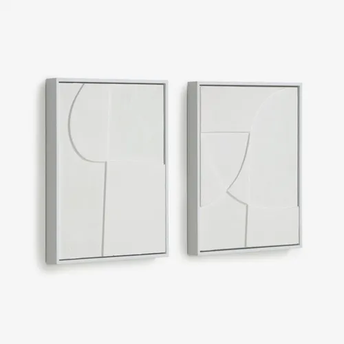 Set Beija de 2 cuadros blanco 32 x 42 cm en Blanco - Decoración de pared, Uruguay | Kavehome