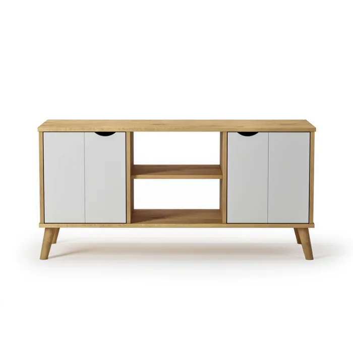 Rack para TV 2 Puertas - Linea Dublin - Blanco en Blanco - Muebles para TV, Uruguay | Rústico Hogar, vista 3