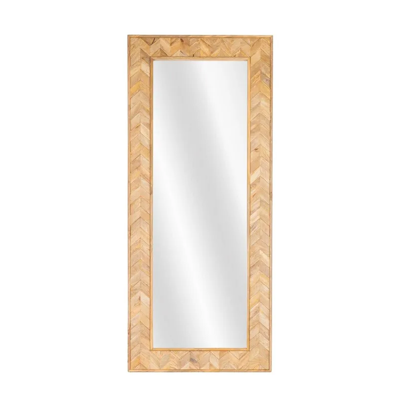 Espejo De Pared Madera-de-mango Marron Rectangular Akira en Marrón - Espejos, Uruguay | Divino