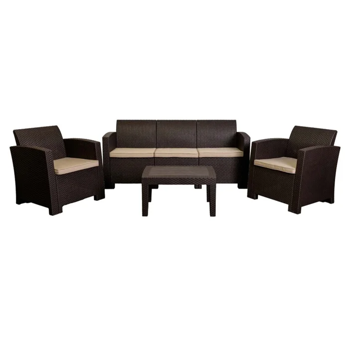 Set De Living Exterior Polipropileno Marron Tropea Ii en Marrón - Muebles para el exterior, Uruguay | Divino, vista 2