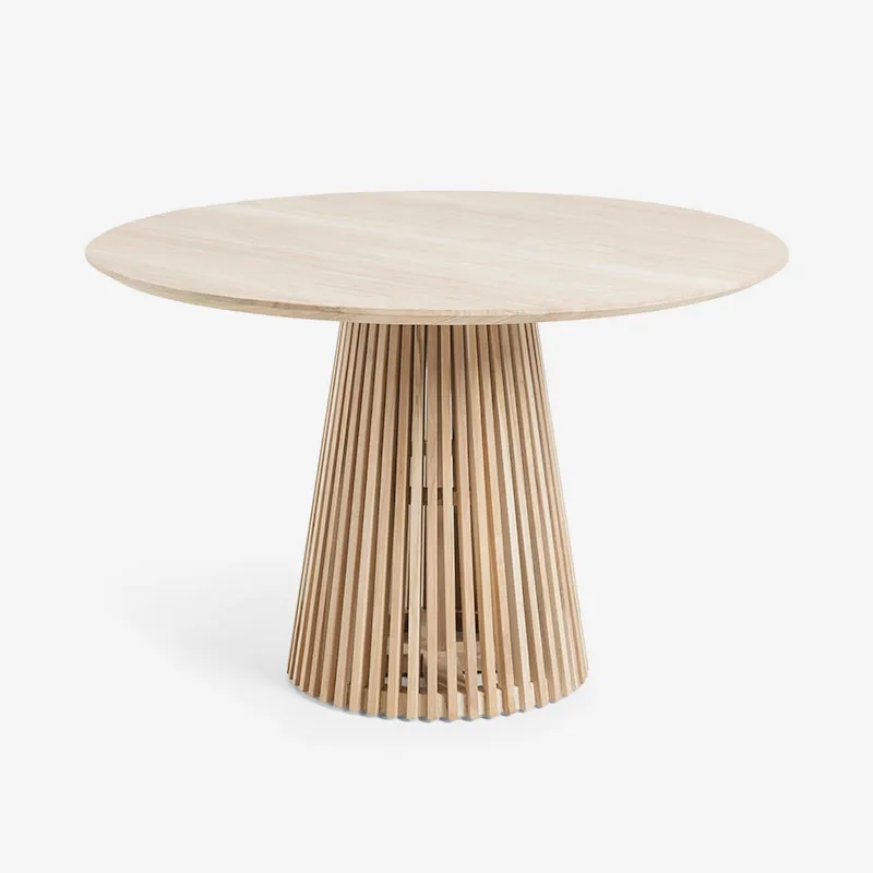 Mesa Jeanette madera maciza de teca Ø 120 cm en Madera natural - Mesas de comedor, Uruguay | Kavehome