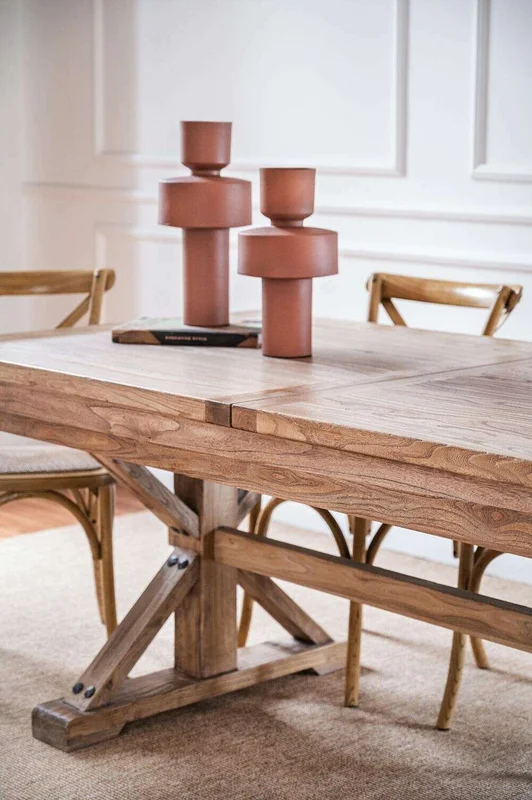MESA COMEDOR EXTENSIBLE - 2.00 A 2.80 MTS - OLMO en Madera natural - Mesas de comedor, Uruguay | La Iberica, vista 9