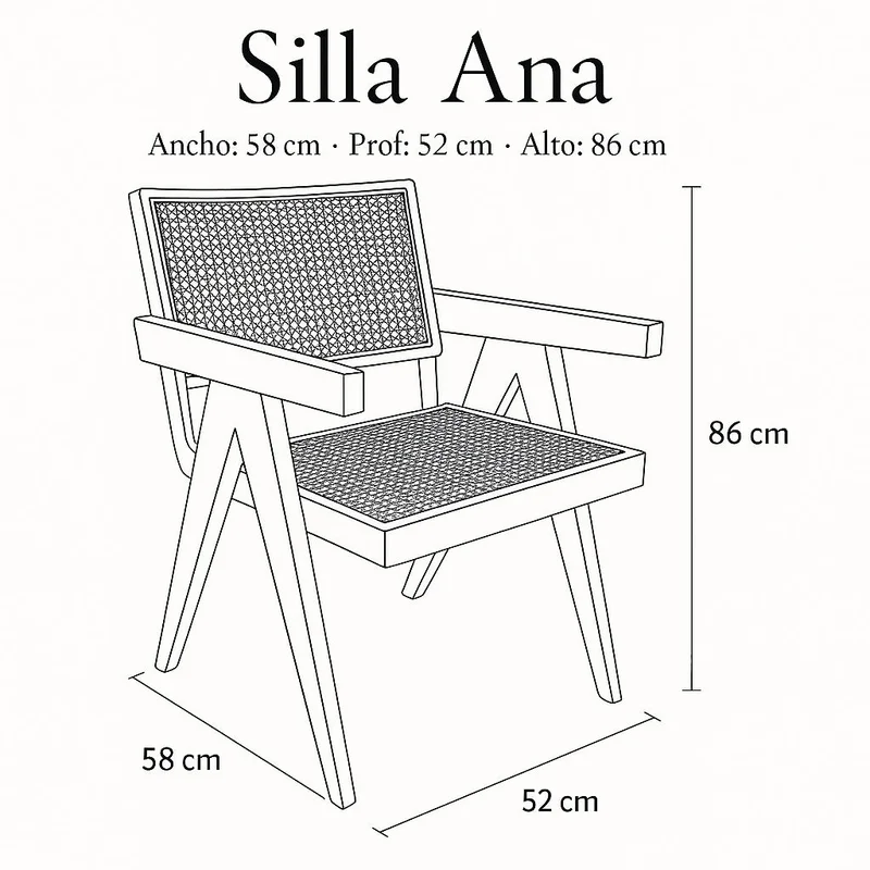 Silla de Teca Negra y Telar Ana | Casakos en Negro - Butacas, banquetas y puffs, Uruguay | Casakos, vista 10