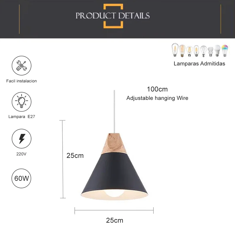 Luminaria de techo nordico Negro en Gris - Lámparas colgantes, Uruguay | Decotech, vista 4