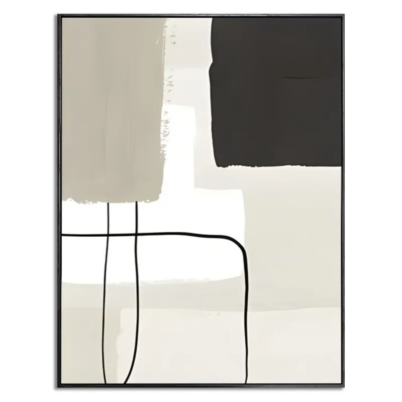 CUADRO CANVAS 30x40 MARCO ABSTRACTO BEIGE NEGRO 1 en Multicolor - Decoración de pared, Uruguay | Decohogar