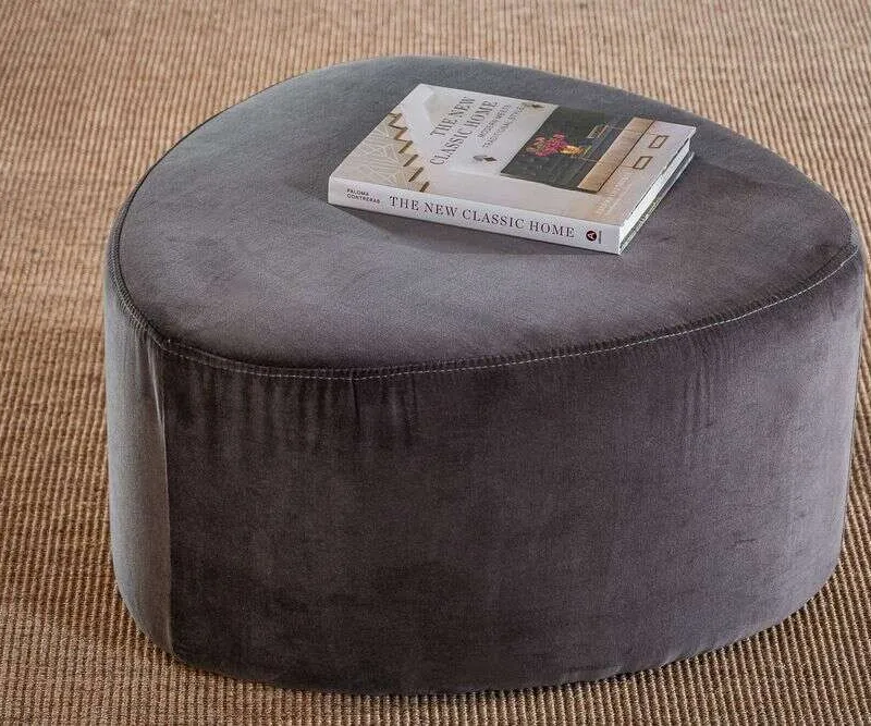 PUFF ORGANIC - TERCIOPELO GRIS en Gris - Butacas, banquetas y puffs, Uruguay | La Iberica