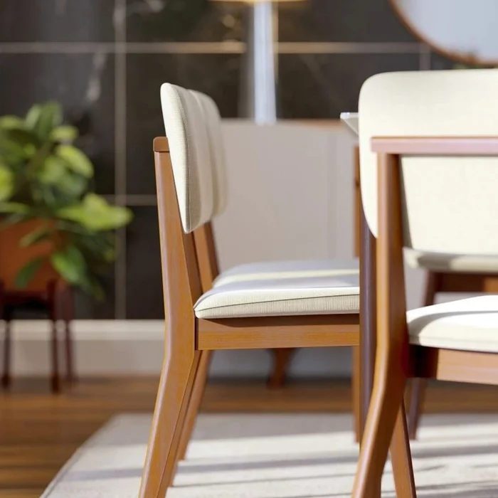 Silla de Comedor - Línea Nevada - Lino/Natural en Beige - Sillas, Uruguay | Ecowood, vista 4