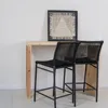 Banqueta de barra en cuerda náutica negra y aluminio en Negro - Butacas, banquetas y puffs, Uruguay | Entrecasa, vista 5 de 6