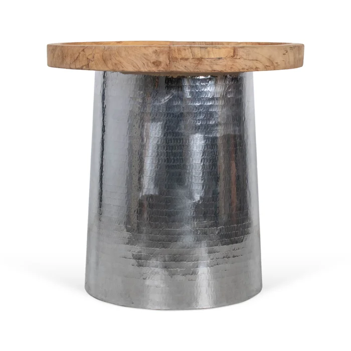 Mesa Lateral Madera-y-aluminio Gris Silver Plata en Multicolor - Mesas de living, Uruguay | Divino, vista 2