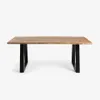 Mesa Alaia - 160 x 90 cm madera maciza de acacia patas de acero acabado negro en Natural, Negro - Mesas de comedor, Uruguay | Kavehome, vista 5 de 8