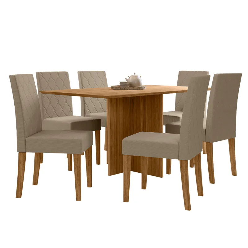 Juego de comedor Helo 6 sillas - Moderna Hogar en Elegí una opcióncarvalhocarvalho - Mesas de comedor, Uruguay | Moderna Hogar