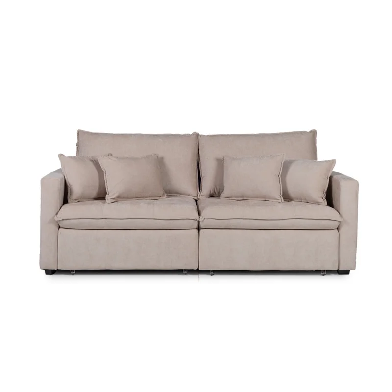 Sofá Cama Carmín - Tela Microfibra - 12072 (Beige) en Beige - Sillones y sofás, Uruguay | Nyr, vista 4