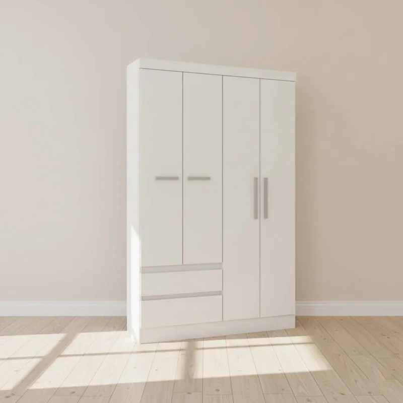 Placard Ropero 4 Puertas Mdp Blanco 0400r Viena en Blanco - Roperos y placares, Uruguay | Divino