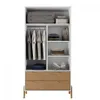 Ropero 2 puertas Linea Veneza - Blanco/Miel en Multicolor - Roperos y placares, Uruguay | La Cueva Muebles, vista 3 de 4