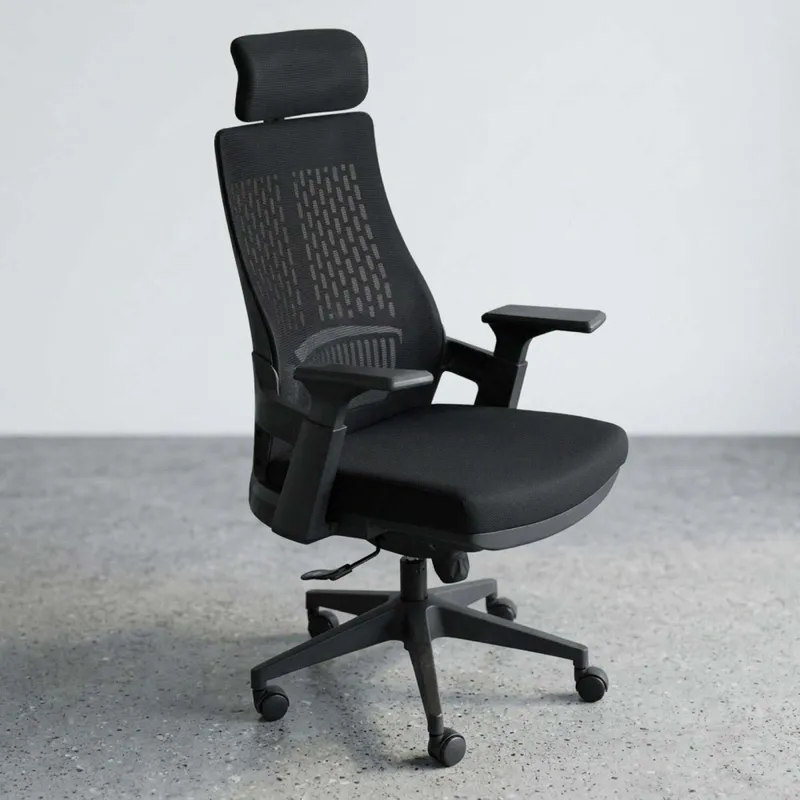 Silla De Oficina Malla Negro Lombardi en Negro - Escritorios y sillas de escritorio, Uruguay | Divino