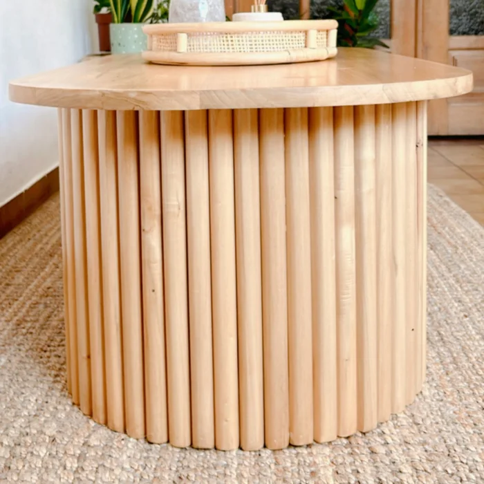 Mesa de centro varillada en Madera natural - Mesas de living, Uruguay | Decoramuss, vista 3