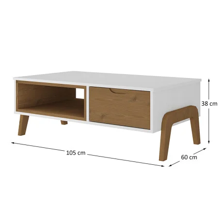 Mesa de living Linea Veneza - Blanco/Miel en Multicolor - Mesas de living, Uruguay | La Cueva Muebles, vista 7