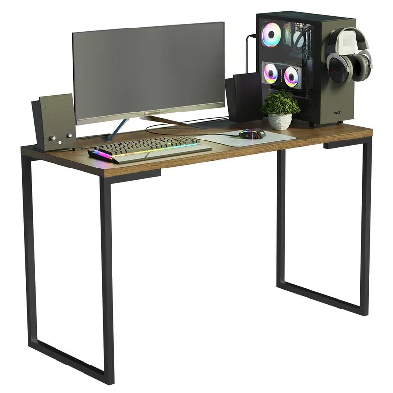 Mesa de escritorio Industrial Madera y Hierro 120cm en Negro - Escritorios, Uruguay | Balton, vista 14