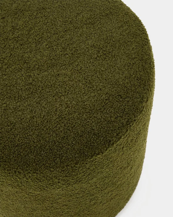 Reposapiés desenfundable Kaeli - de borreguito verde Ø 43 cm en Verde - Butacas, banquetas y puffs, Uruguay | Kavehome, vista 5
