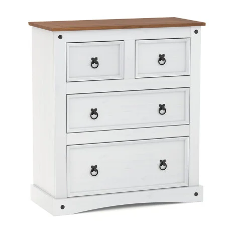 Cómoda 4 Cajones Línea Naturale - Blanco/Roble en Multicolor - Cómodas, Uruguay | La Cueva Muebles, vista 4