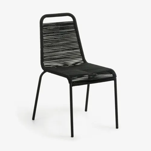 Silla Lambton de cuerda - negra y acero con acabado negro en Marrón - Sillas, Uruguay | Kavehome