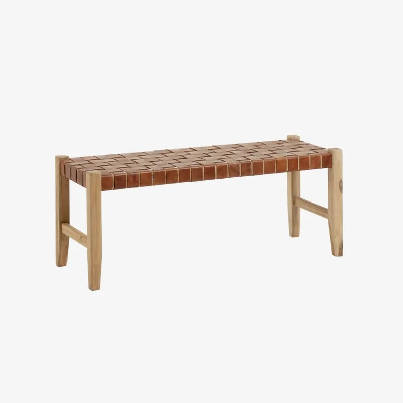 Banco Calixta de madera maciza de teca en Madera natural - Butacas, banquetas y puffs, Uruguay | Kavehome