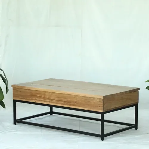 M58B Ratona Elevable 130x75x46 en Madera natural - Mesas de living, Uruguay | Victoriana