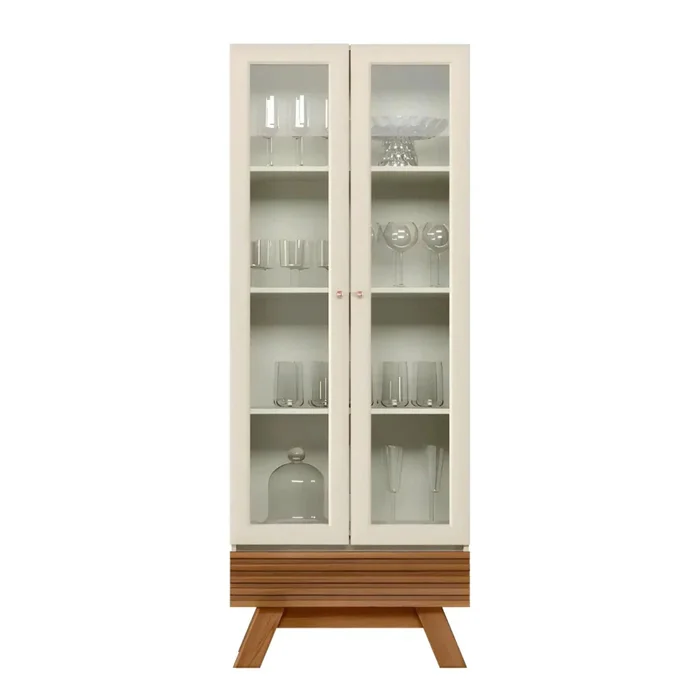 Cristalero Marsala Nature - Línea Haus en Blanco - Bibliotecas, Uruguay | Ecowood, vista 3