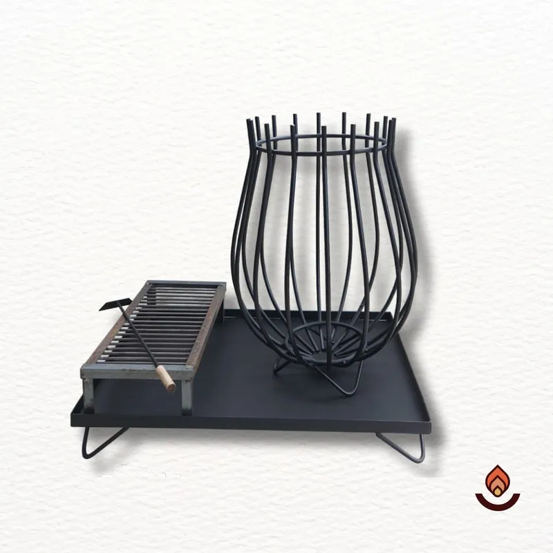 Quemador de Jardín Copa Grande con Base XL y Parrilla en Negro - Muebles para el exterior, Uruguay | Quemadores de Jardín