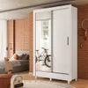 Ropero 2 Puertas Corredizas Con Espejo Y Patas Dormitorio en Blanco, Uruguay | Soy Hogar, vista 8 de 8