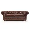 Sofá Chesterfield Divo - Cuero Natural - 2,5 cuerpos - A fabricar en Marrón - Sillones y sofás, Uruguay | NYR, vista 2 de 6