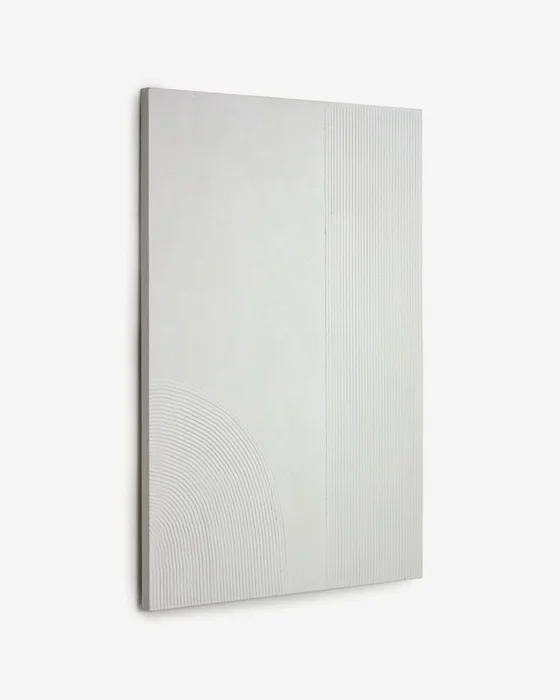 Lienzo Adelta rayas blanco 80 x 110 cm en Blanco - Decoración de pared, Uruguay | Kavehome