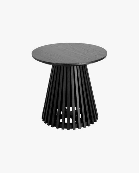 Mesa auxiliar Jeanette madera maciza de mindi negro Ø 50 cm en Negro - Mesas de arrimo, Uruguay | Kavehome