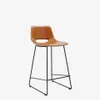 Taburete Zahara piel sintética - marrón y acero con acabado negro altura 65 cm en Marrón - Butacas, banquetas y puffs, Uruguay | Kavehome, vista 1 de 7