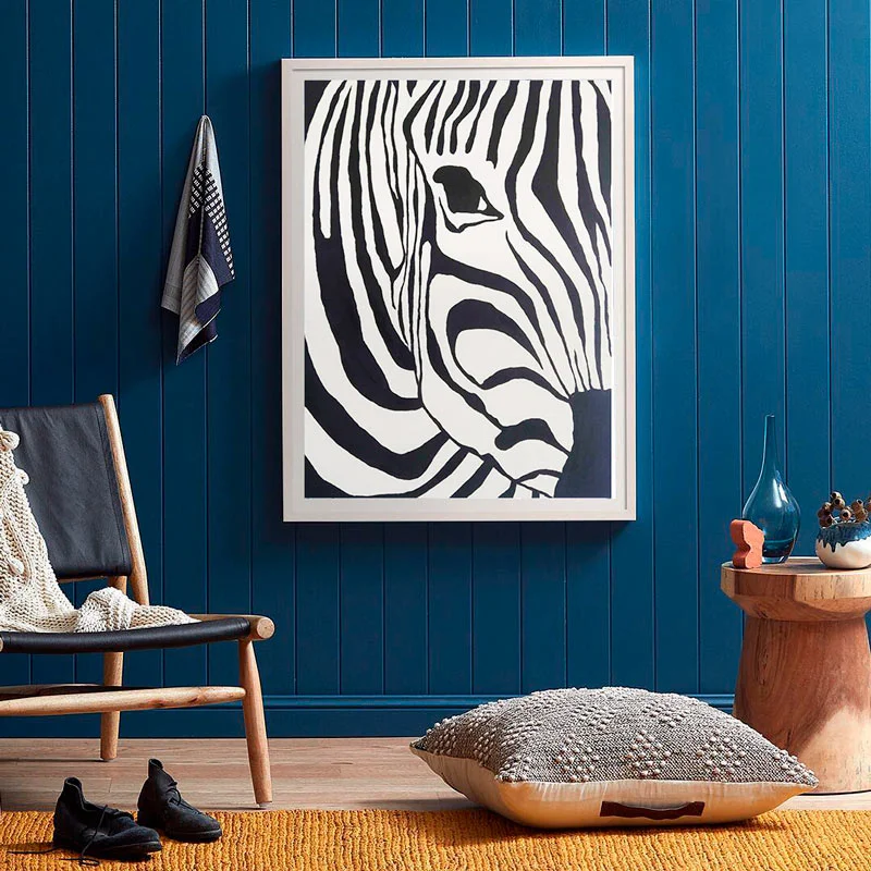 Cebra, óleo sobre lienzo 60x80cm en Multicolor - Decoración de pared, Uruguay | Alta Gracia Deco, vista 3
