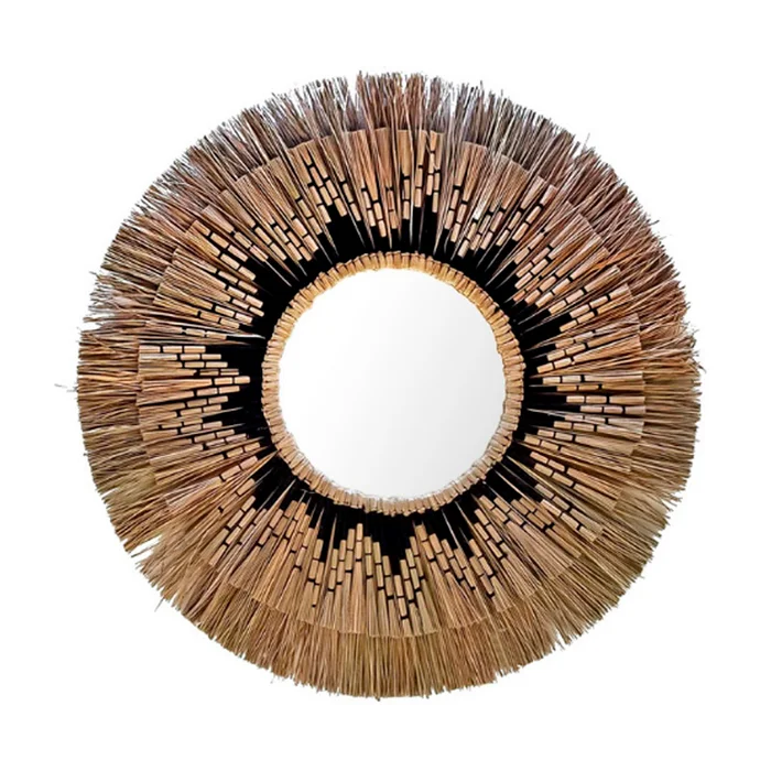 Espejo en fibra natural Hari 70cm en Madera natural - Espejos, Uruguay | Alta Gracia Deco, vista 2