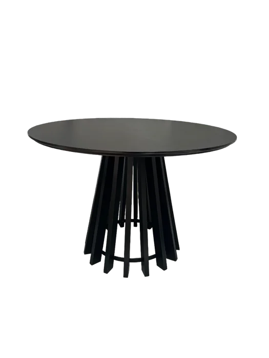 Mesa de Comedor Pipa Redonda 110cm - Negra en Negro - Mesas de comedor, Uruguay | Berna home