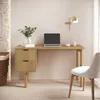 Escritorio Aura - 2 cajones - Natural en Marrón - Escritorios y sillas de escritorio, Uruguay | NYR, vista 2 de 4