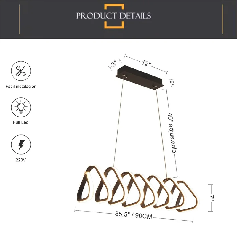 Luminaria led colgante 162W Negro en Negro - Lámparas colgantes, Uruguay | Decotech, vista 5