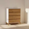 Comoda 4 Cajones Mdf-y-madera Marron Adaku en Multicolor - Cómodas, Uruguay | Divino, vista 1 de 3