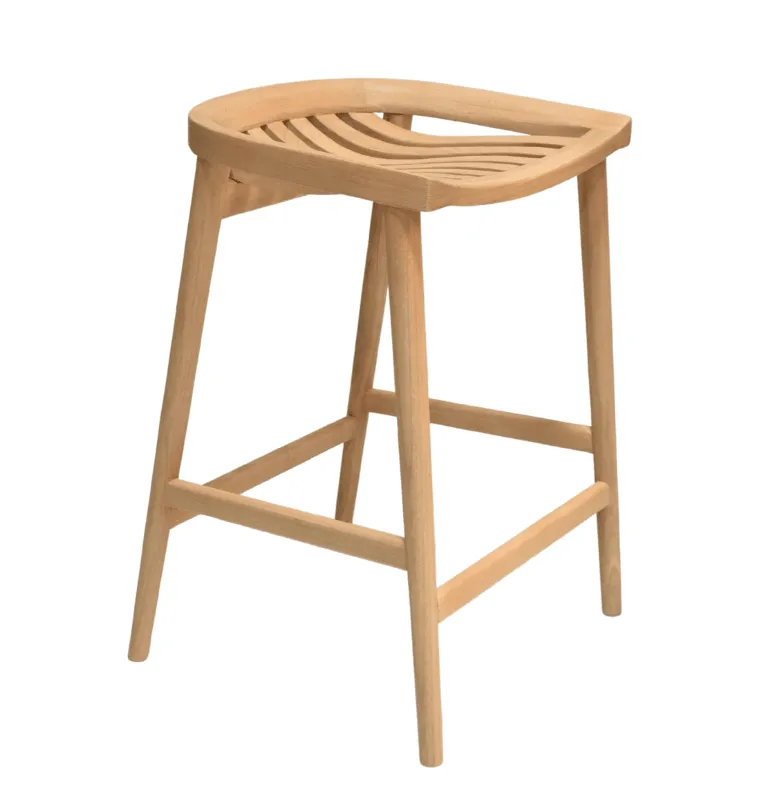 BANCO ALTO KONDO TEKA 65CM en Madera natural - Butacas, banquetas y puffs, Uruguay | Masinfinito Casa